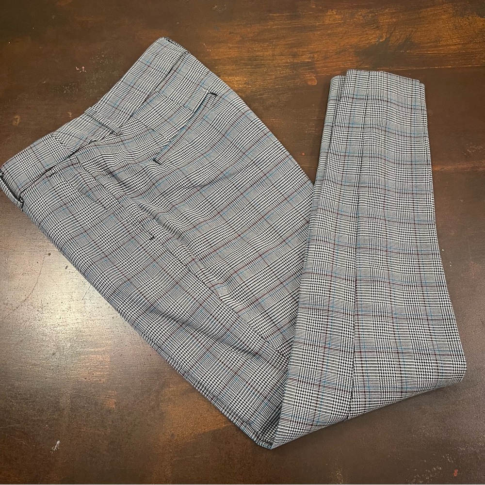 Loft Houndstooth Skinny Leg High Waist Ankle Trouser Pant light preppy academia